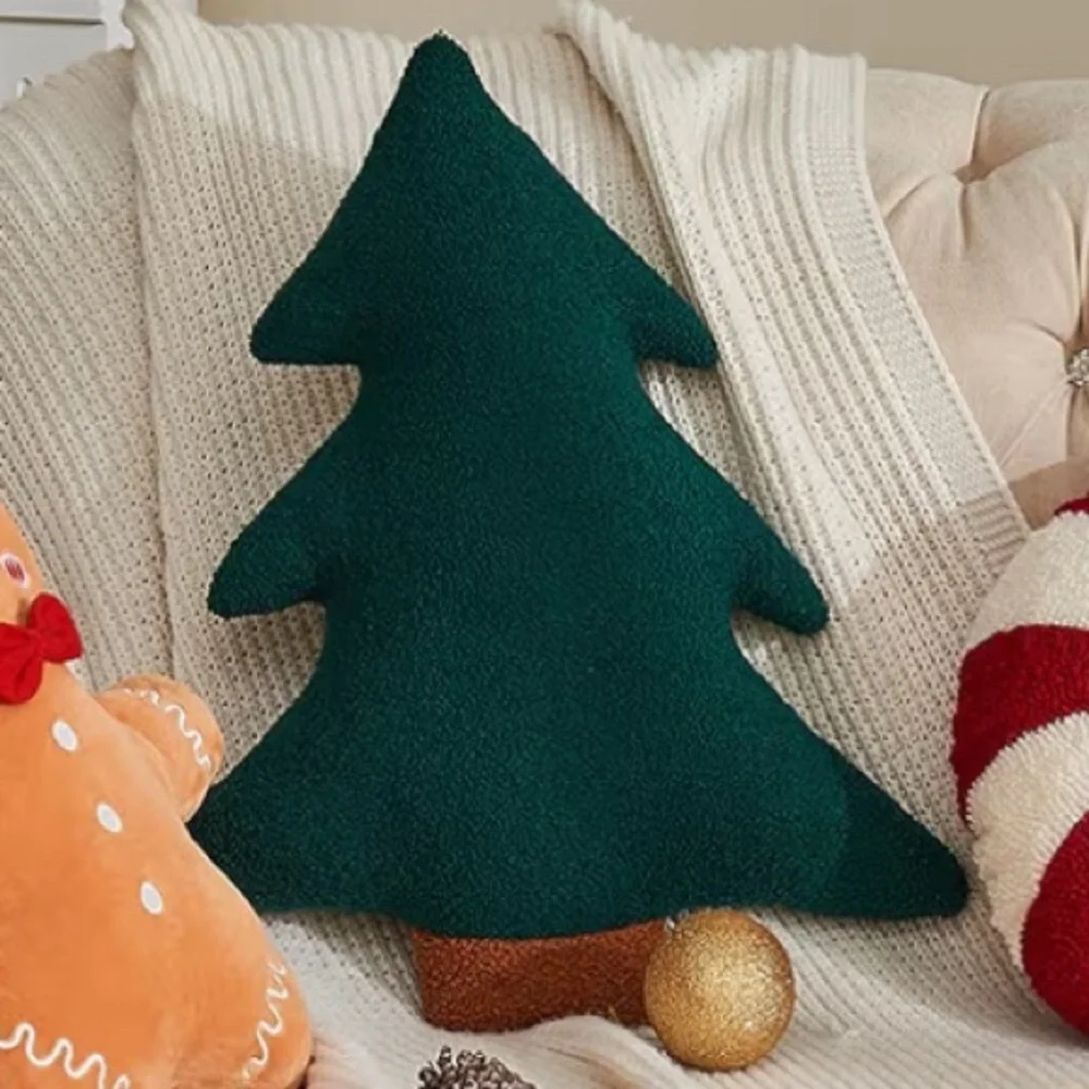 Green Christmas Tree Pillow 17.7”
